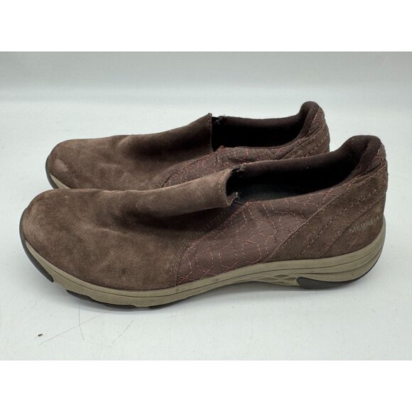 Merrell Womens Suede Slip-On Loafers Shoes 9 Brown Casual Hiking Outdoors - Picture 8 of 13